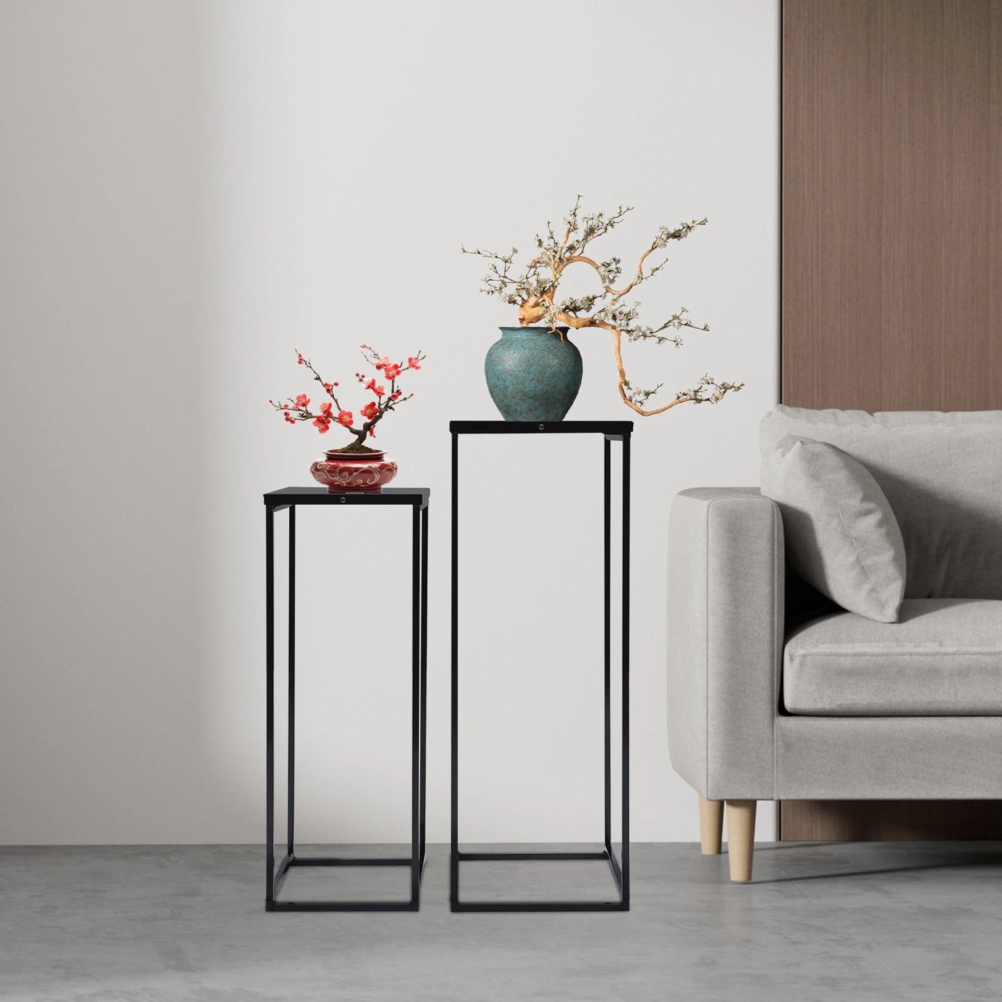 Bymaocar Pflanzenständer-Set 70/60 cm Metall Tragfähigkeit 4-5 kg