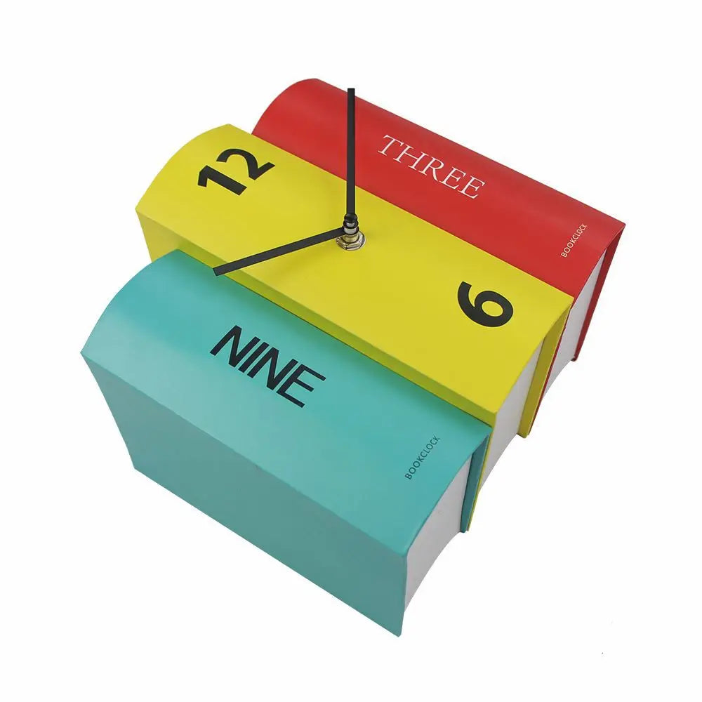 Creative Fake Books Decoration Simple Desk Clock Silent Quartz Clock Desk Clock Children's Alarm Clock Student Desk Clock
