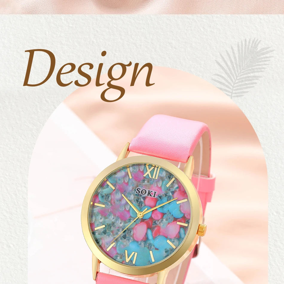 Luxus Damen Set Mode Strass - Uhr Ring Halskette Armband