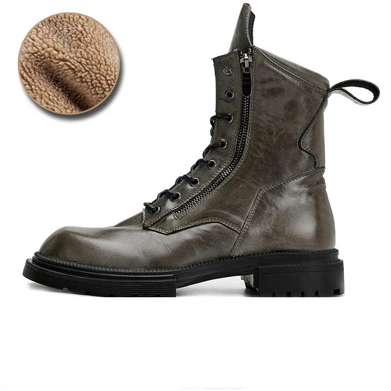 fashion luxury genuine leather designer british style handmade boots