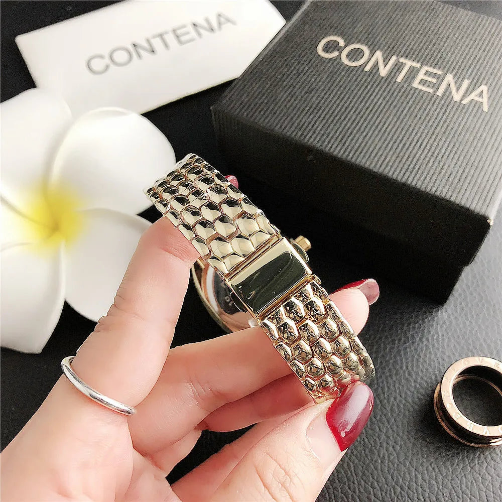Luxury Rhinestone Rose Gold Women Watches Top Brand Stainless Steel Ladies Quartz Wristwatches Fashion Watches Women Reloj Mujer