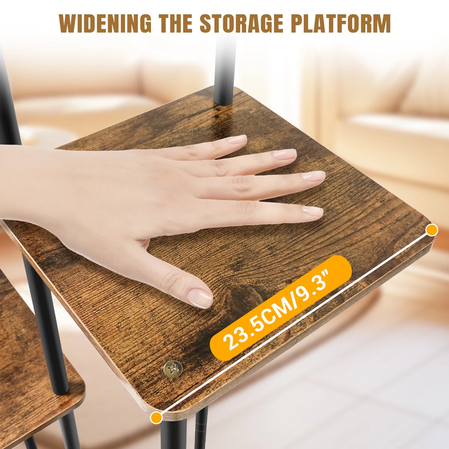 GreenNest Pflanzenständer Metall Naturholz 4-6 Stufen