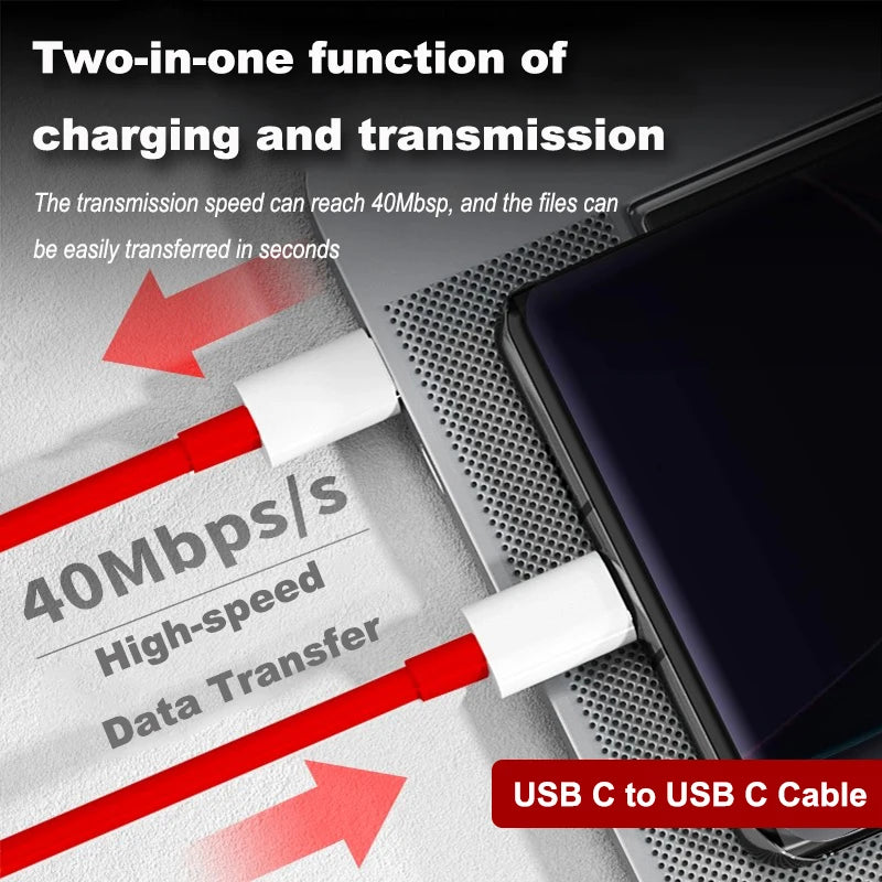 PD 65W Supervooc Schnell Ladegerät Kabel Für Oneplus Ace 12 11 10T 9 8T 7T Pro USB C Zu Typ C Kabel Warp Dash Laden 6T 5T Daten Draht