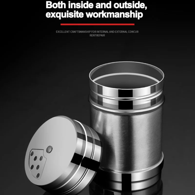 JJYY Salt Sugar Bottle Rotating Cover Multi-purpose Stainless Steel Kitchen Gadgets Spice Pepper Shaker Spice Jar Seasoning Can