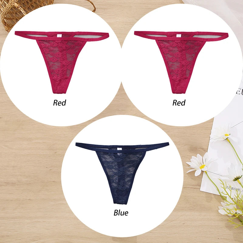 ZhejiangChoice Spitzen-Set Damen G-String - 3er Low Waist