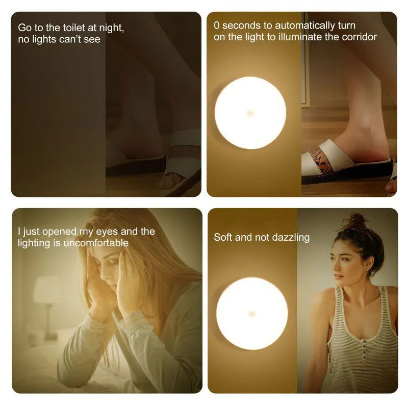 LED Smart Menschlich Körper Sensor Nachtlampe Notfall Automatisch Beleuchtung USB Aufladung Drahtlos Magnetisch Saugnapf Verwendung Nachtlicht