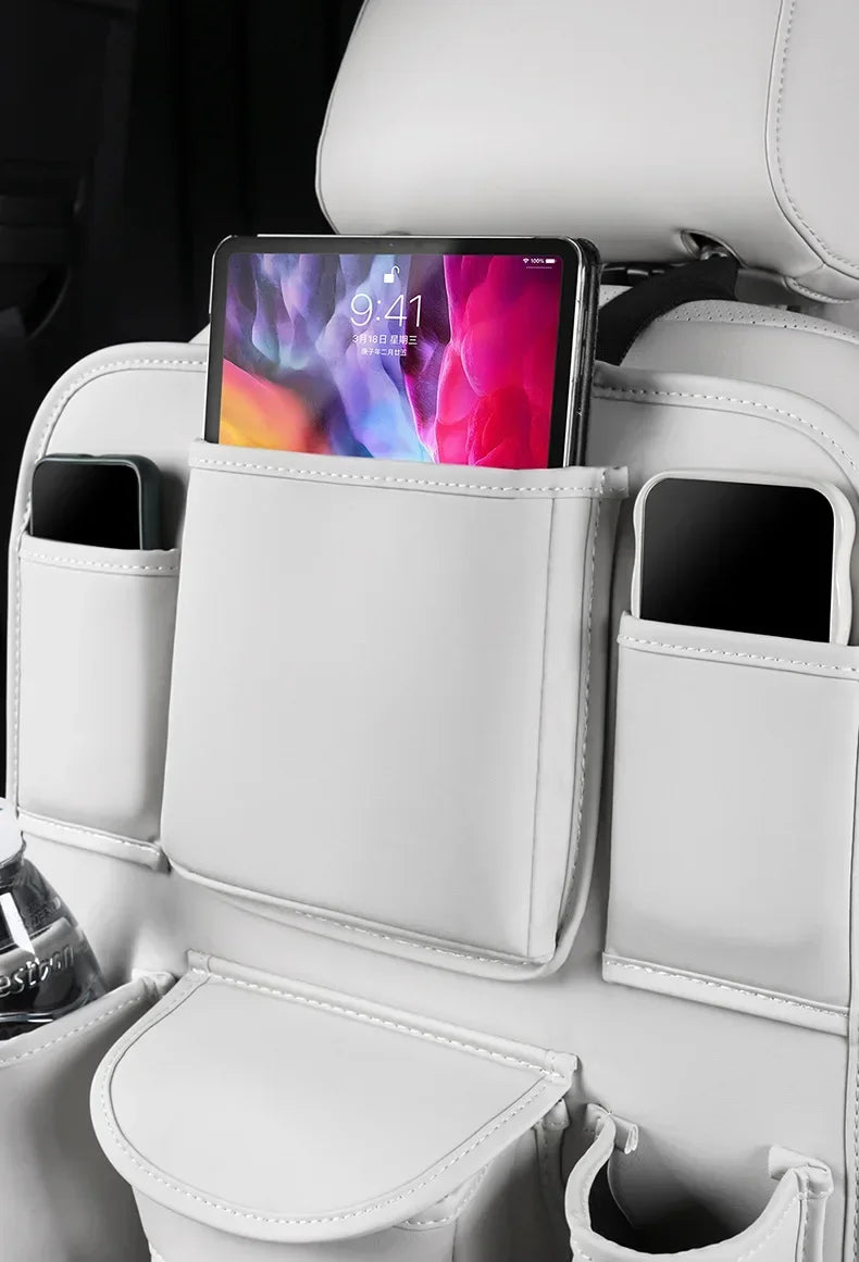 Car Seat Back Storage Bag Large Capacity PU Leather Car Backseat Organizer Storage Bag for Li Lixiang L6 L7 L8 L9 2022 2023 2024