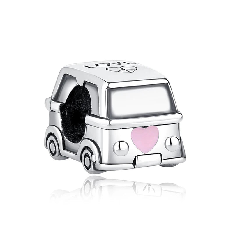 Originale 925 Sterling Silber Charms Liebe Reise London Bus Koffer Paris Perlen passen für Pan Armbänder Halsketten Frauen DIY Schmuck