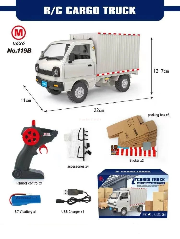 RC-Truck 2025: Wpl D12 Rc Car Simulation Drift Climbing Truck - Led Light Haul Cargo Remote Control Electric Toys Gift For Children Collection