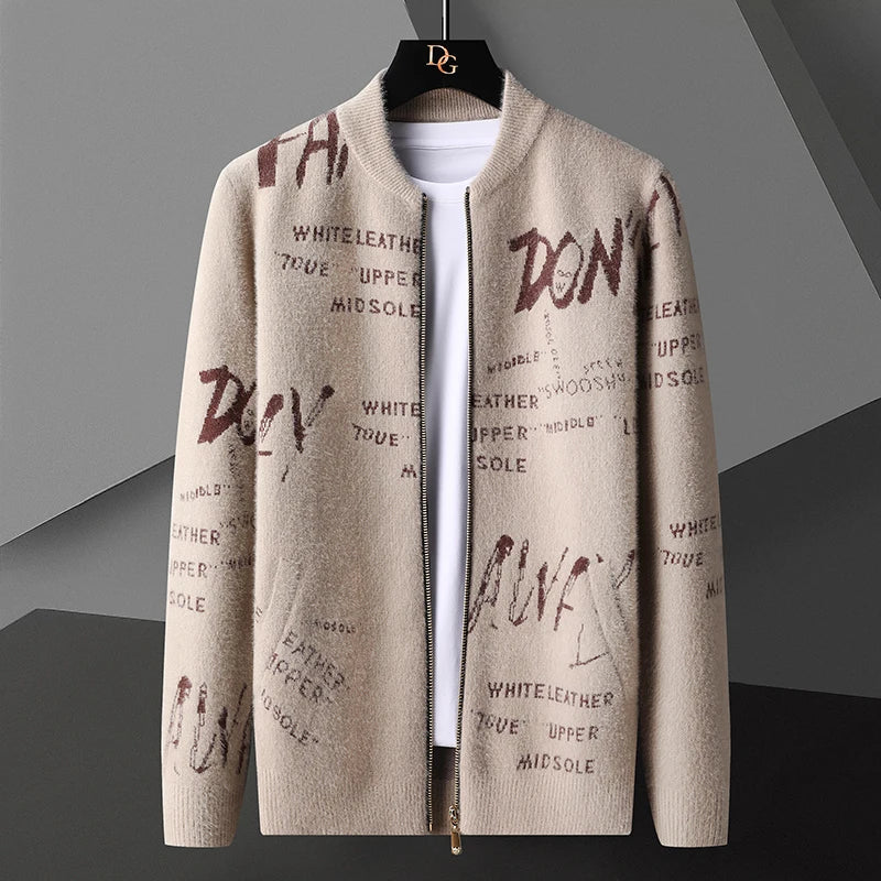 HerbstMode Strickjacke Gestreift - V-Ausschnitt, Cashmere, L