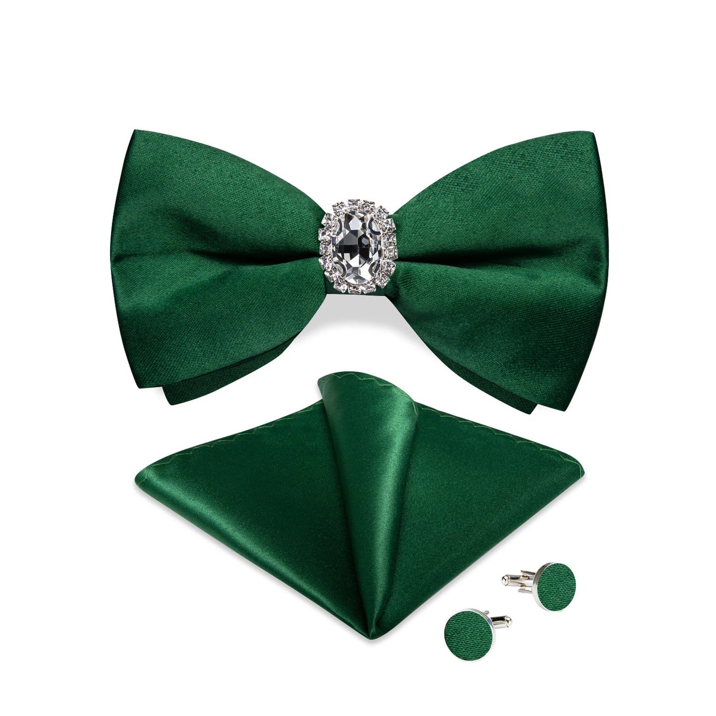 Designer Men's Silk Bowties Pocket Square Cufflink Set for Man Wedding Pre-tied Bow Ties Fashion Butterfly Knot Business Bowties