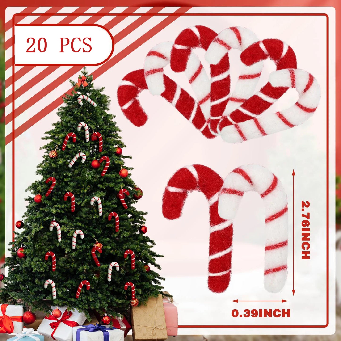 Choice Walking Stick Filzornament - Größe 8 cm, Textil, Innenbereich