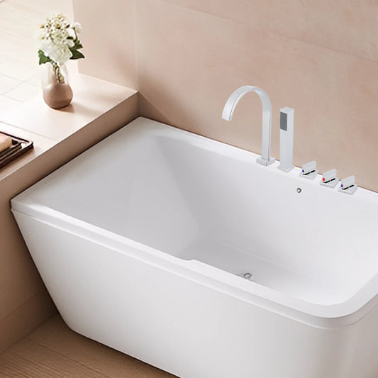 AquaNova Waschtischarmatur Verchromt Messingkörper 5Loch Dreifachgriff