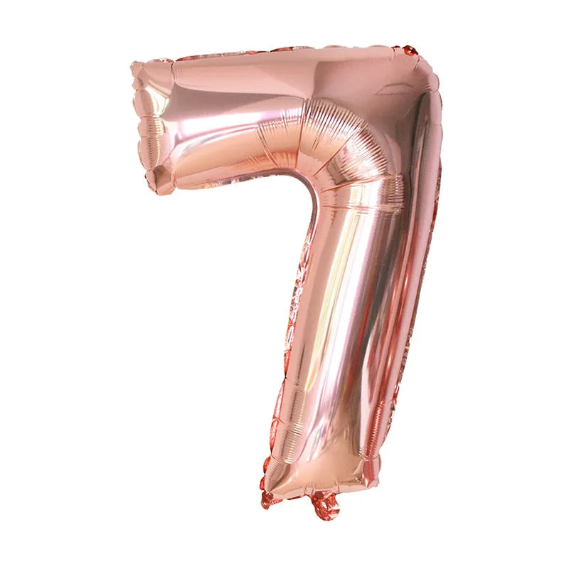 YONGSNOW 32Zoll Zahlenballon - Aluminiumfolie Rosegold