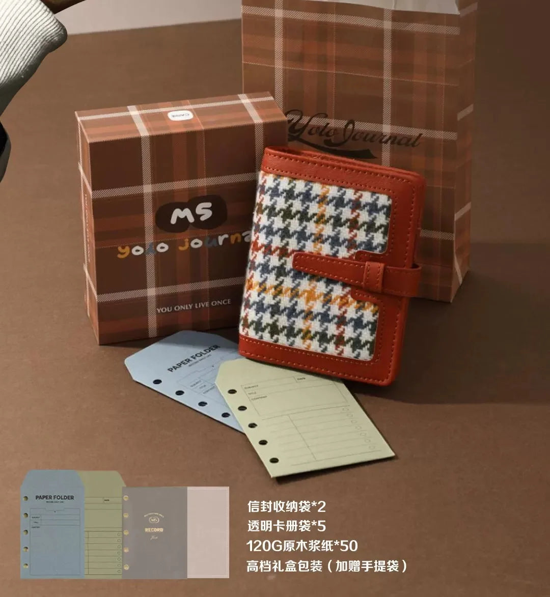 pu Leather Small Notebook Student Binder M5 Notepad Girls Portable Card Holder Simple Niche Design