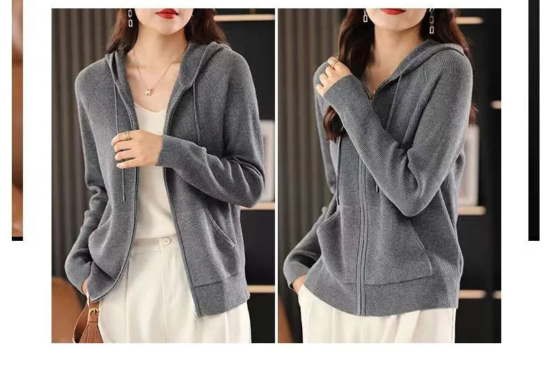 LTYQIN Cardigan Doppel-Reißverschluss-Größe M, 220–320 g/m²