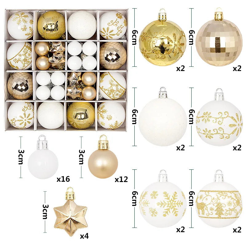 ZQNYCY Christbaumkugeln-Set Großes Ornament - Durchmesser 6 cm Bunt