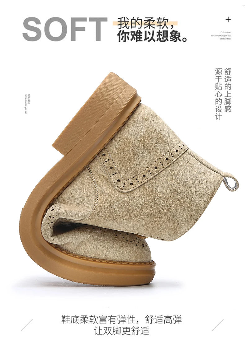 YEISNDOOCN N Vintage Echtes Leder Stiefel - Knöchelhoher Schaft Schnürverschluss Obermaterial Leder