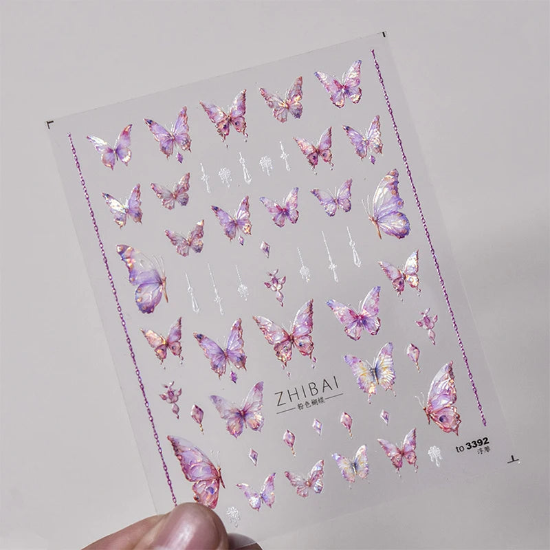 Designs 5D Relief Schmetterling Nagelsticker - 1 St 3D