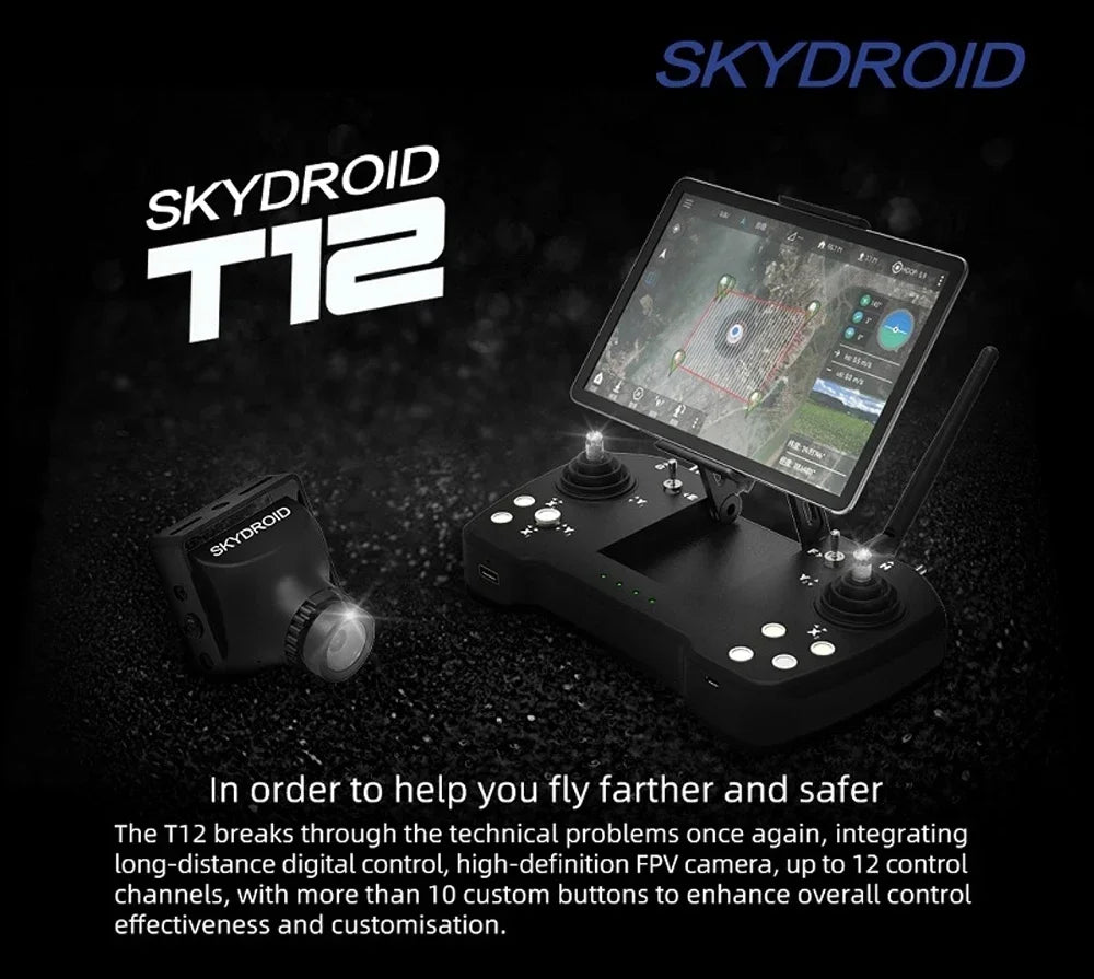 Drohnen-Kamera 2025: Skydroid T12 Remote Control Three-Body Camera 20km - Digital Map Transmission w/ R12 Receiver 4 in 1 Plant Protection Machine Collection