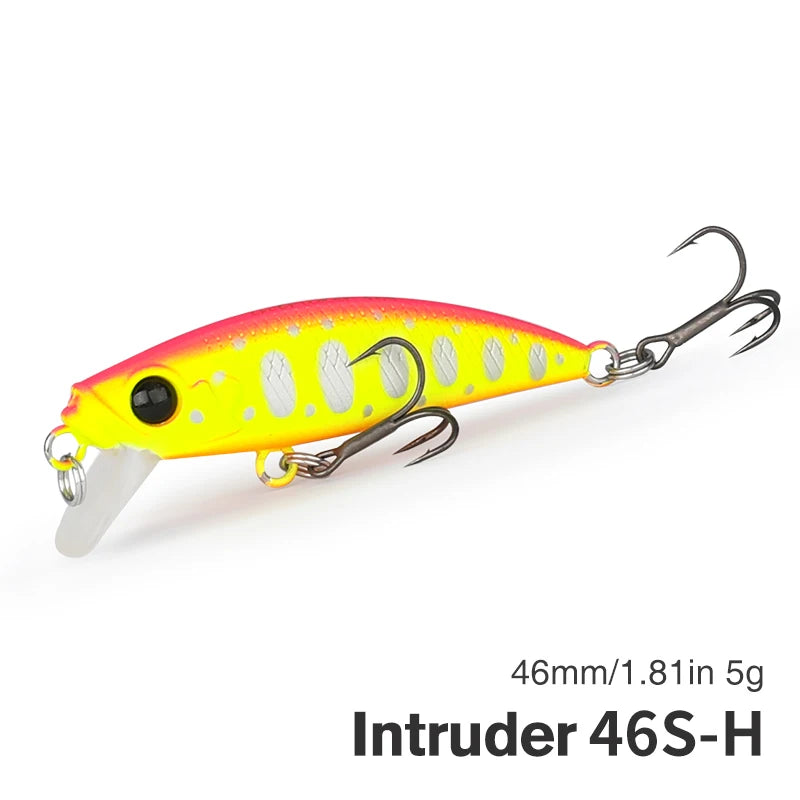 TSURINOYA 46S Sinking Minnow Fishing Lure Intruder 46mm 5g Artificial Trout Ajing Stream Lake Jerkbait Rockfishing Hard Baits