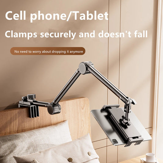 Tablet-Halter 2025 - Universal Schwenkarm Aluminium 4-13 Zoll - Flexibler Geräteständer Smartphone iPad Halterung