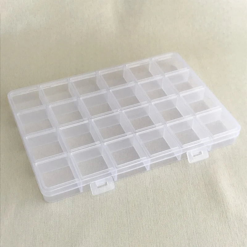 Praktisch 24 Gitter Fach Plastik Transparent Lagerung Box Schmuck Ohrring Perle Schraube Halter Koffer Display Organizer Container