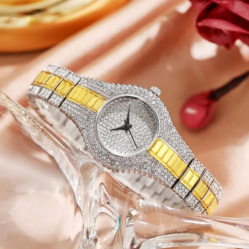 Neu Luxus Marke Strass Diamanten 2025 - Frauen Uhren Quarz Armband Dress Bangle Uhr - Damen Armbanduhren Uhr Reloj Mujer