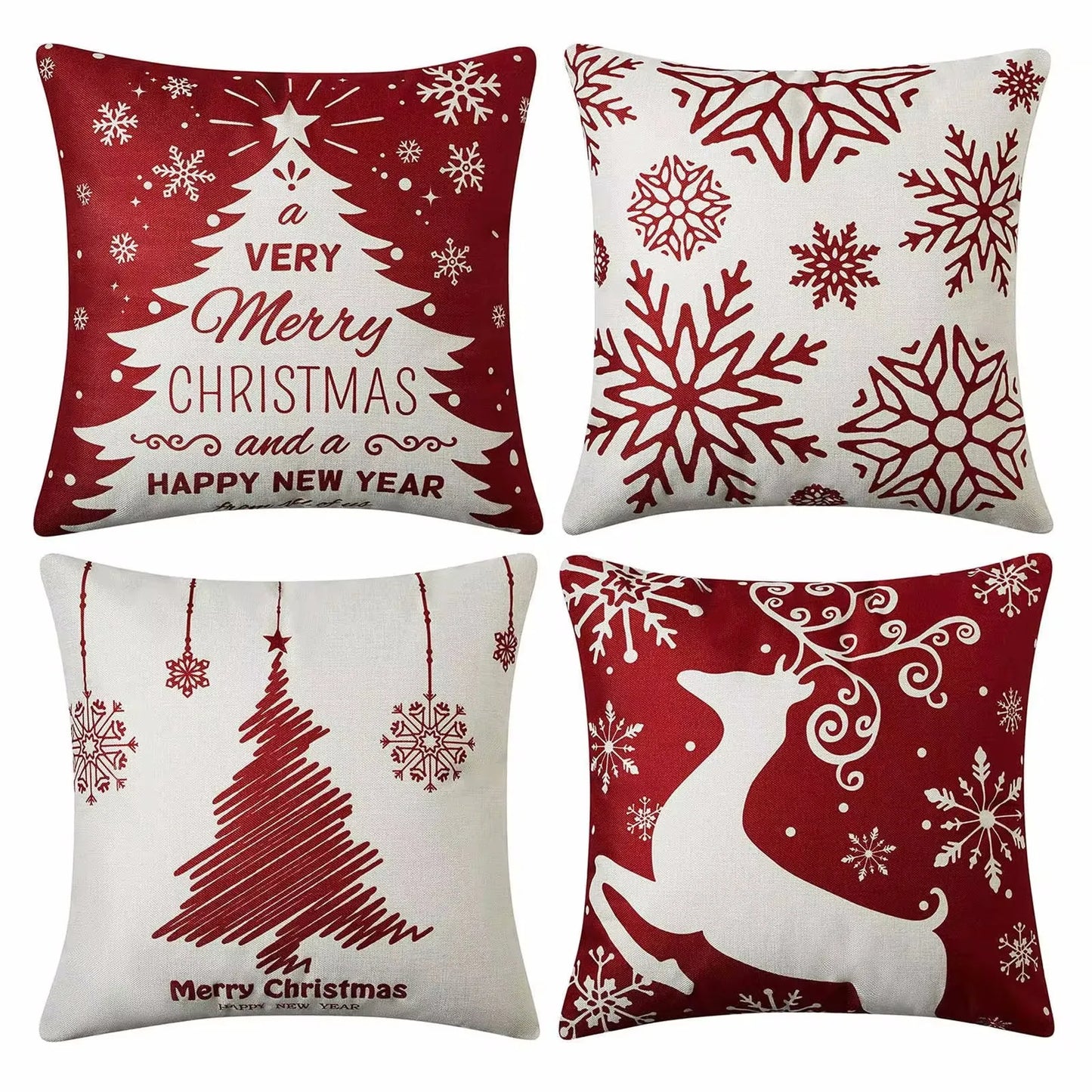 2024 Christmas Pillow Covers Christmas Decorations Throw Pillow Covers Set Of 4 Throw Pillow Cases With Holiday Decor Sofa