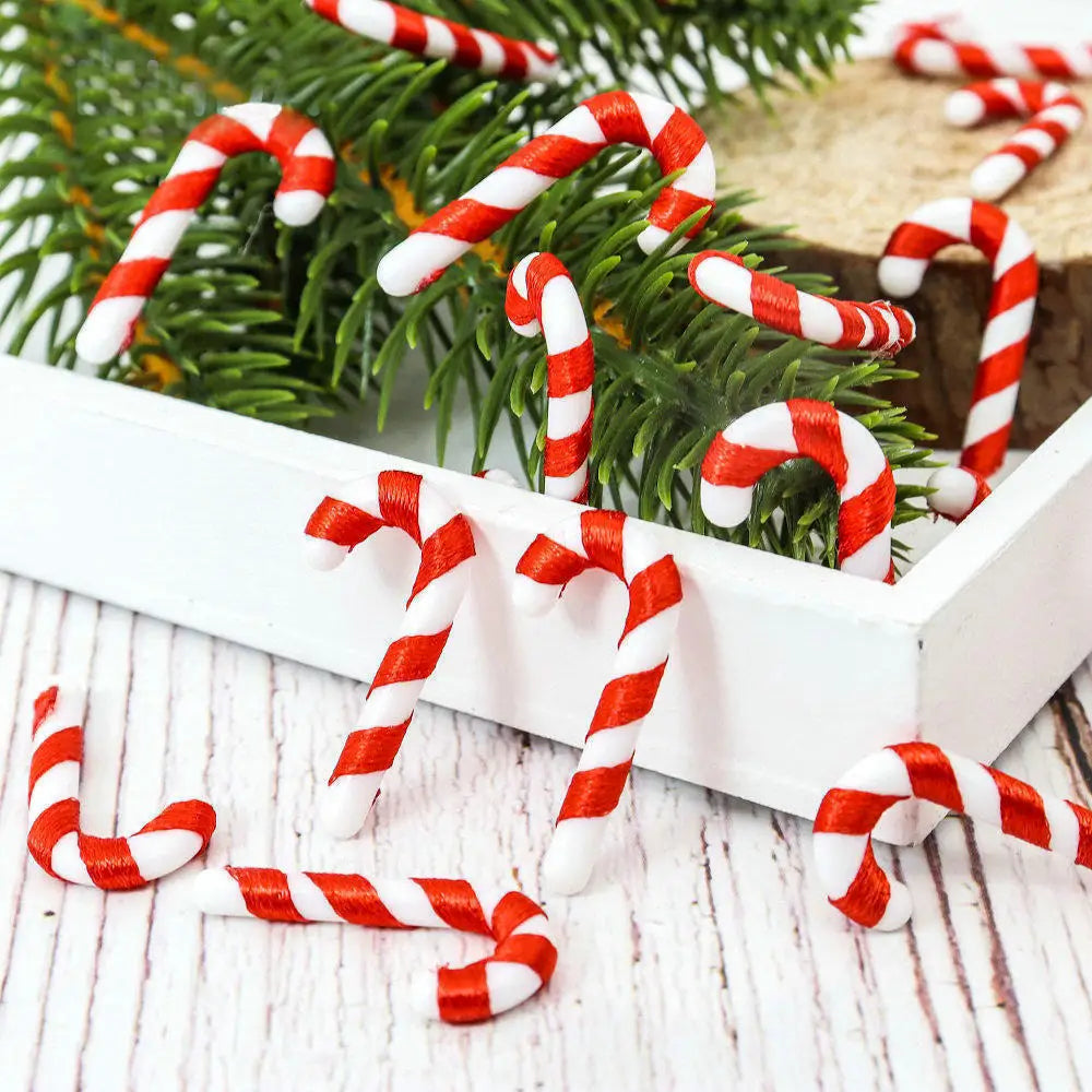 CandyCane Mini Weihnachtsbaumschmuck - Größe 3 cm, 20 Stück, Kunststoff
