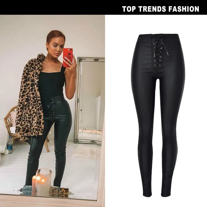 FujianCraft Leggings High Waist - Vollänge Elastisch Denim