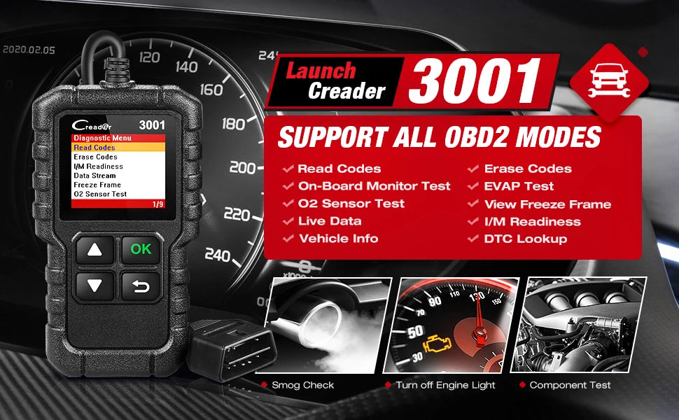 Launch X431 CR3001 Unterstützung Voll OBDII/EOBD Funktion Creader 3001 Diagnose Werkzeug Mehrsprachig Code Leser Scanner PK CR319 OM123