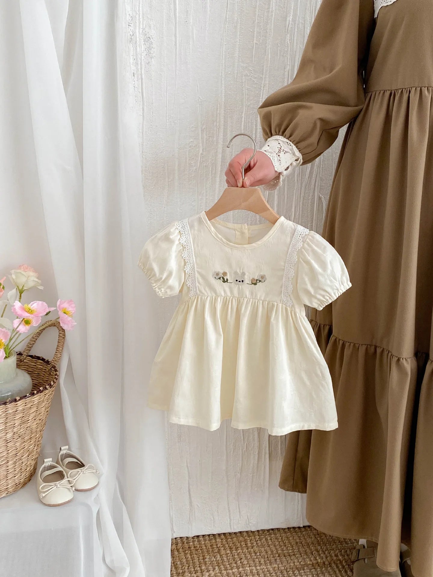 NELNKAGHY Kleid Spitze Baumwolle - Floral Prinzessin Gr 80