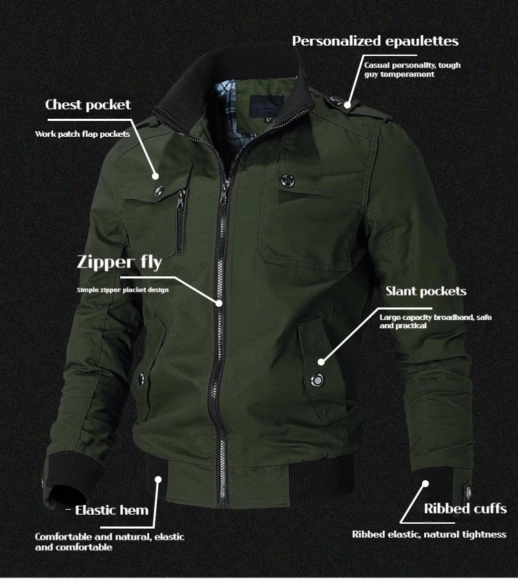 FrühlingHerbst Jacke Slim Fit - Winddicht, Polyester, XXL