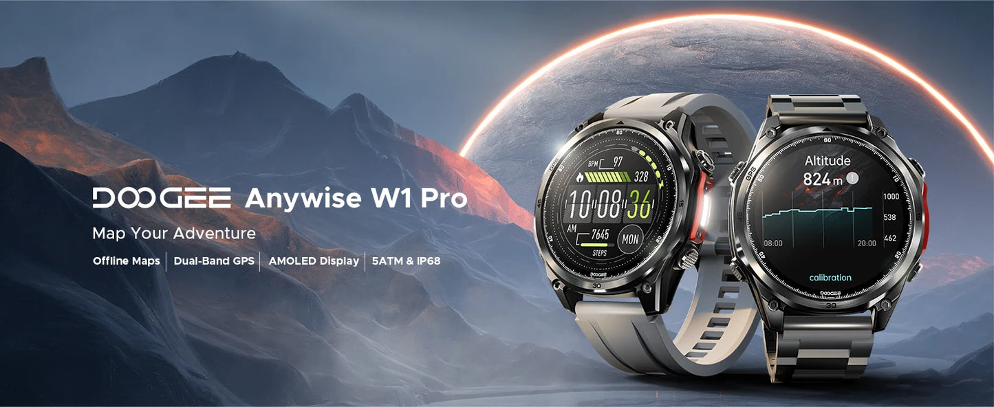 DOOGEE Anywise W1 Pro Fitness-Tracker - 350 mAh 1,4Zoll Hoch