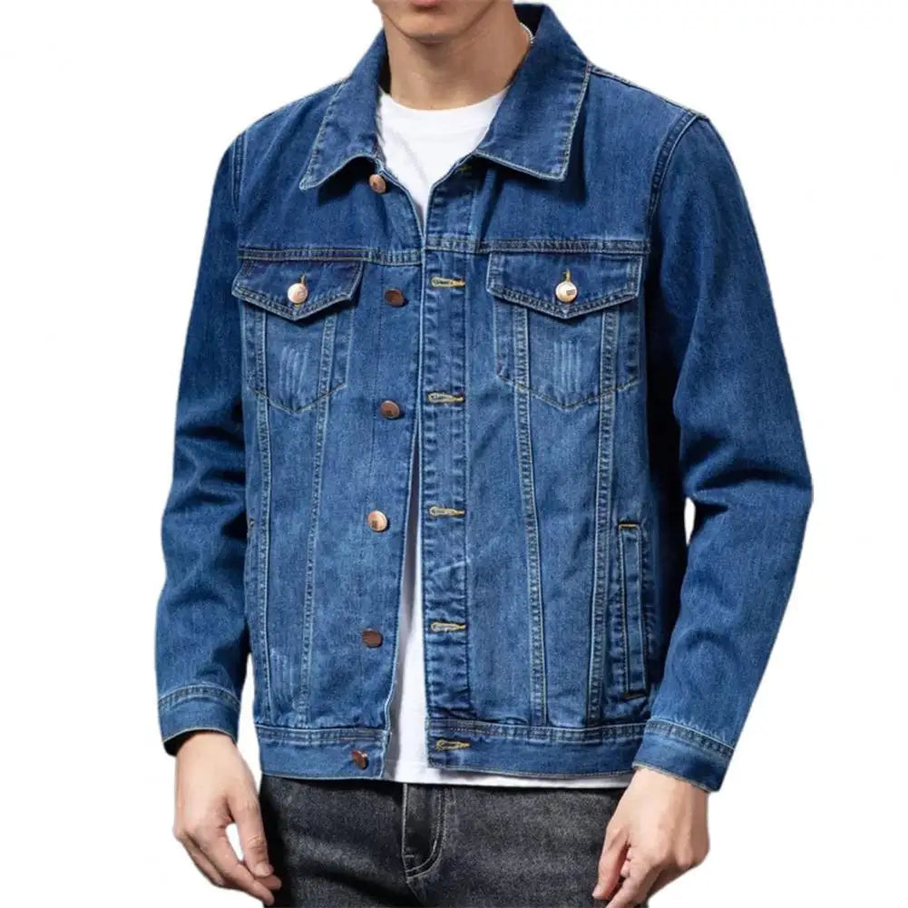 Casual Denim Jacket for Men Coat Single-breasted Cardigan Jacket Men Denim Coat Male Jacket chaquetas hombre куртка мужская