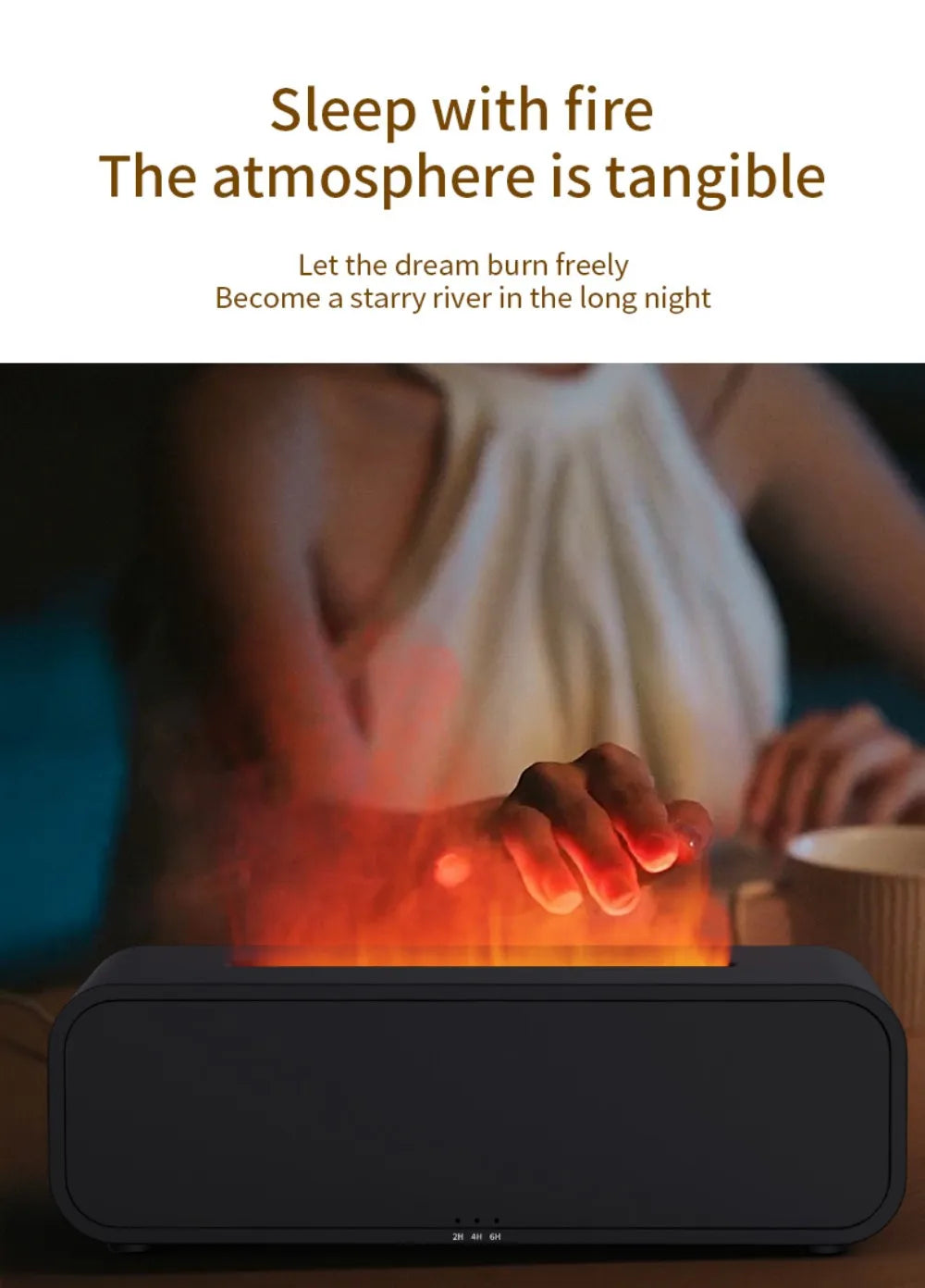 Humidifier Flame Aromatherapy Diffuser Can Add Essential Oils 7 Colours Flame Diffuser Timing Protection USB Desktop Humidifier