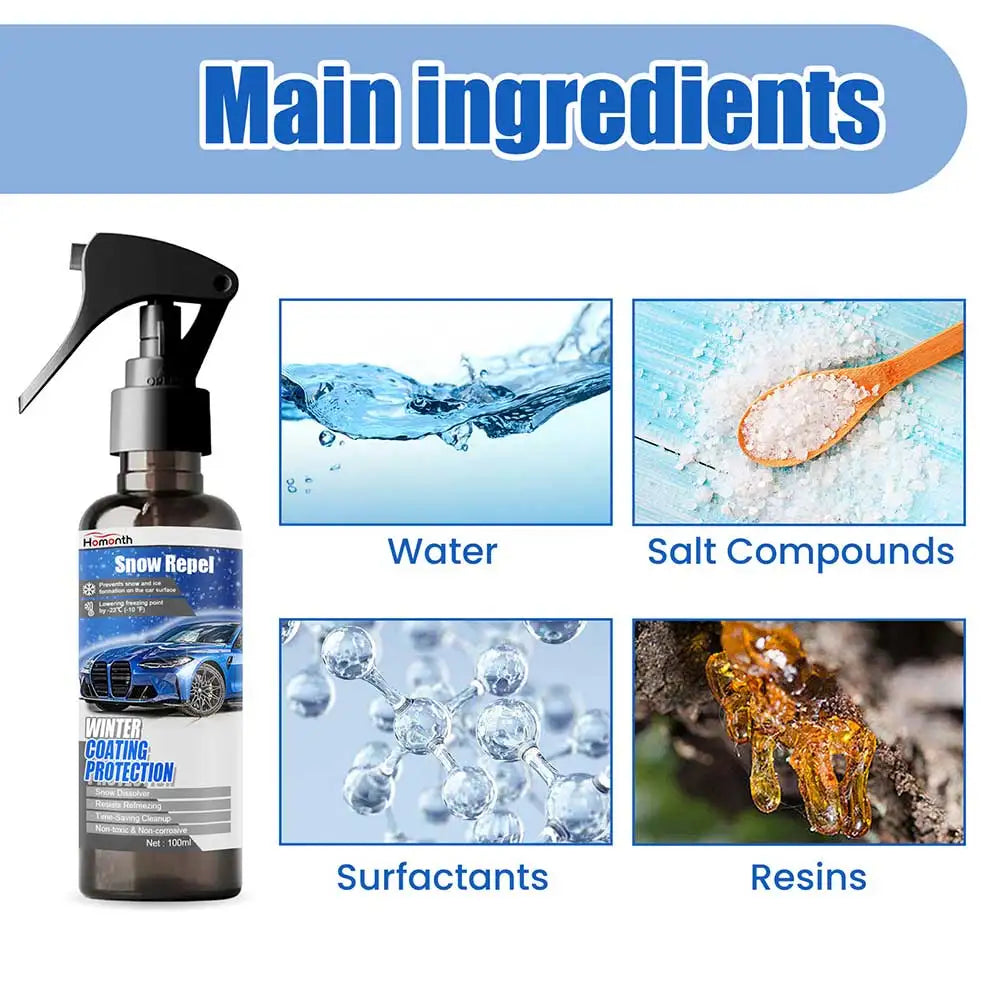 Frost-Away Defroster Spray Multifunctional Safe Ice Melting Agents Spray For Car Window