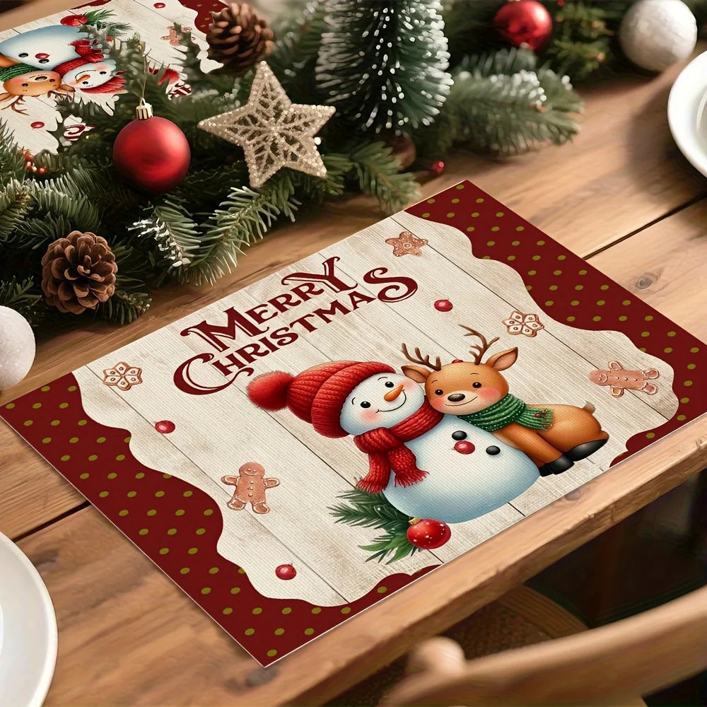Christmas snowman Table Runner Merry Christmas Decorations for Home 2025 Xmas Party Decor Navidad Natal Noel Gifts New Year 2026