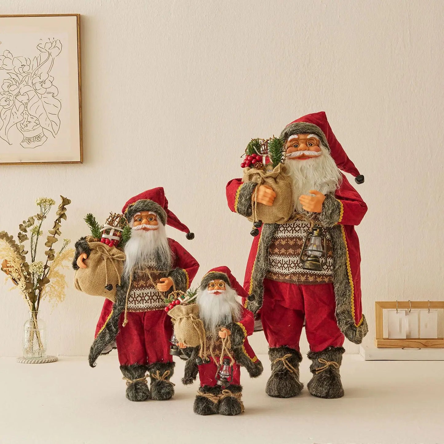 SantaKunst Realistischer Weihnachtsmann - Größe 20 cm, Handbemalt