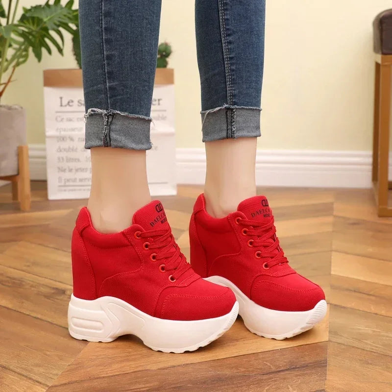 Pantofi sport cu platformă WGZNYN 187, respirabili - toc de 10 cm, plasă