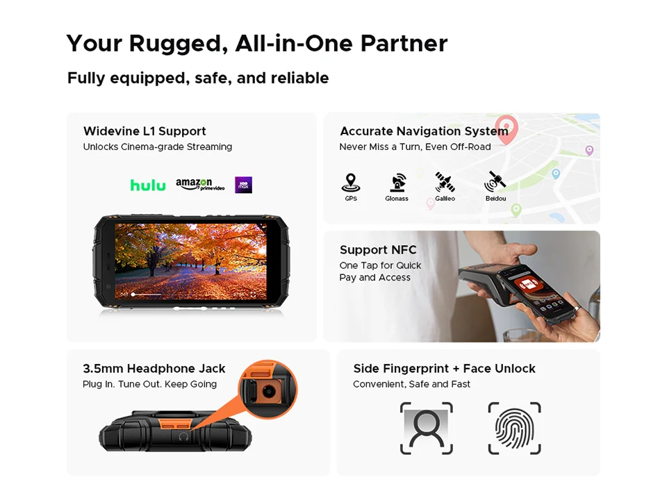 DOOGEE Fire 3 Ultra Robustes Telefon - Kapazität 8350mAh 18W 5,5 Zoll