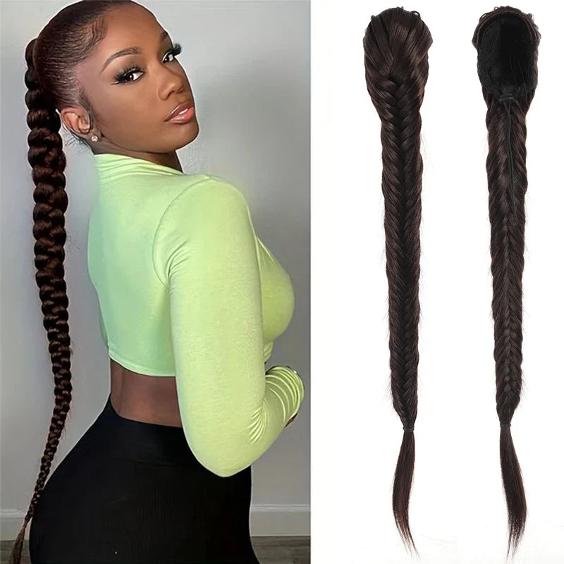 Ponytail extensions – 24 inch synthetic curly drawstring hairpiece for women