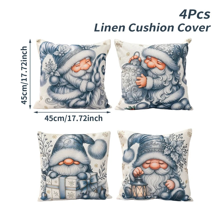 4pcs Christmas Cushion Cover Pillowcase Merry Christmas Decoration Linen Pillow Cases Home 2025 Xmas Gifts Pillow Covers 2026