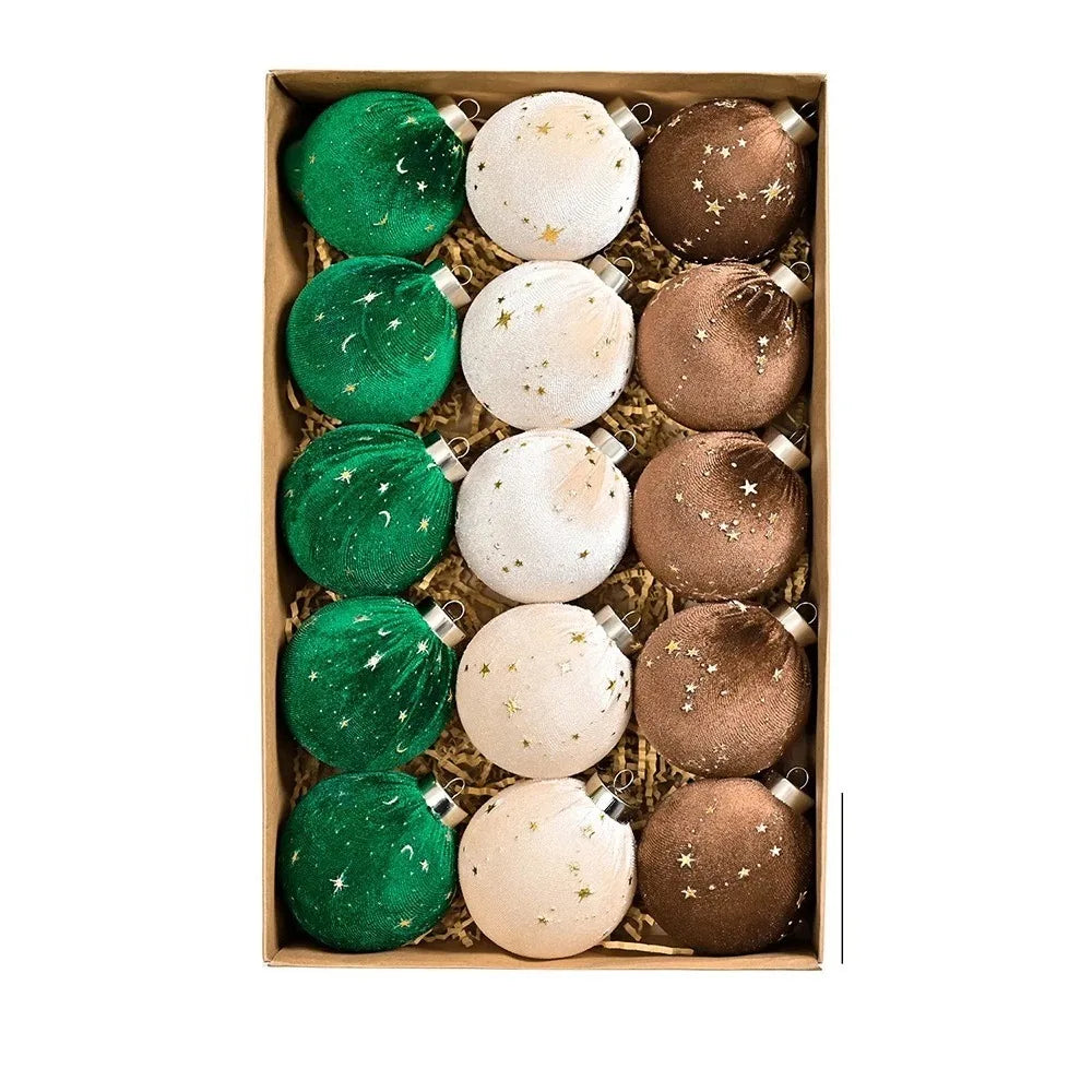 VelvetCraft Flockierte Kugeln - 15 Stück Bruchsicher Ø3 cm