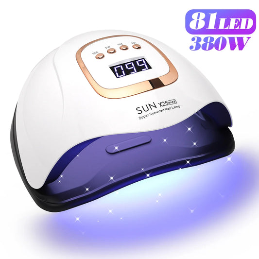SUN X25MAX 81LED UV Lamp for Nails Drying Quick Curing All Gel Nail Polish Professional Powerful UV Light Dryer Manicure Salon