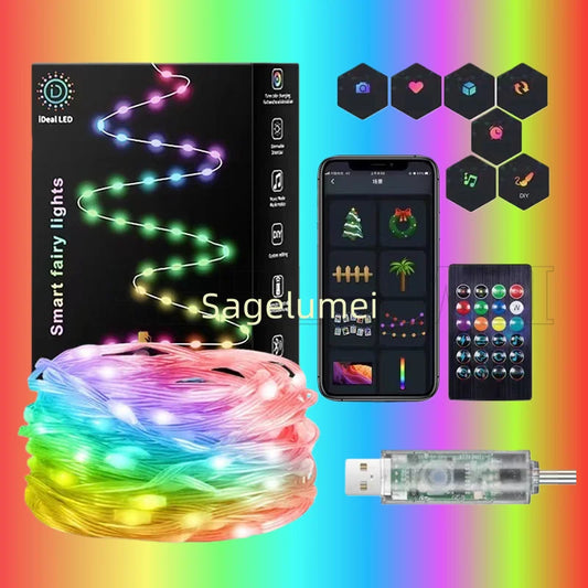 SAGE LU MEI RGB Smart LED Lichterkette - Länge 5–40 m, USB, 6 V DC