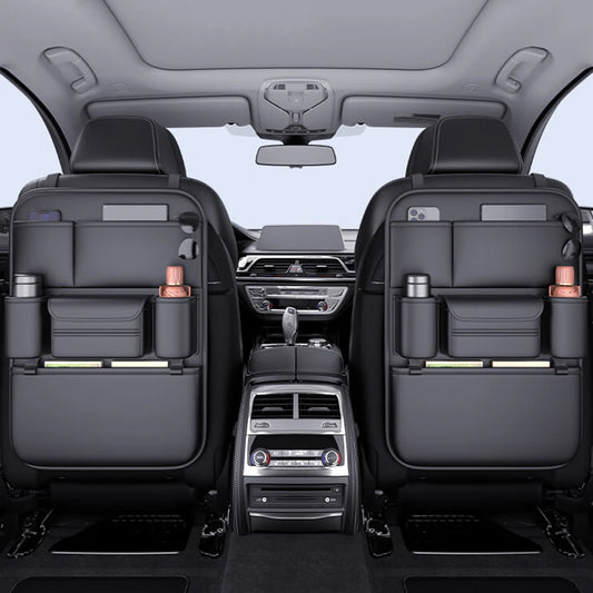 PU auto bancheta spate organizator geantă de depozitare multifuncțională mare capacitate bancheta spate depozitare organizator agățat geantă protector pad