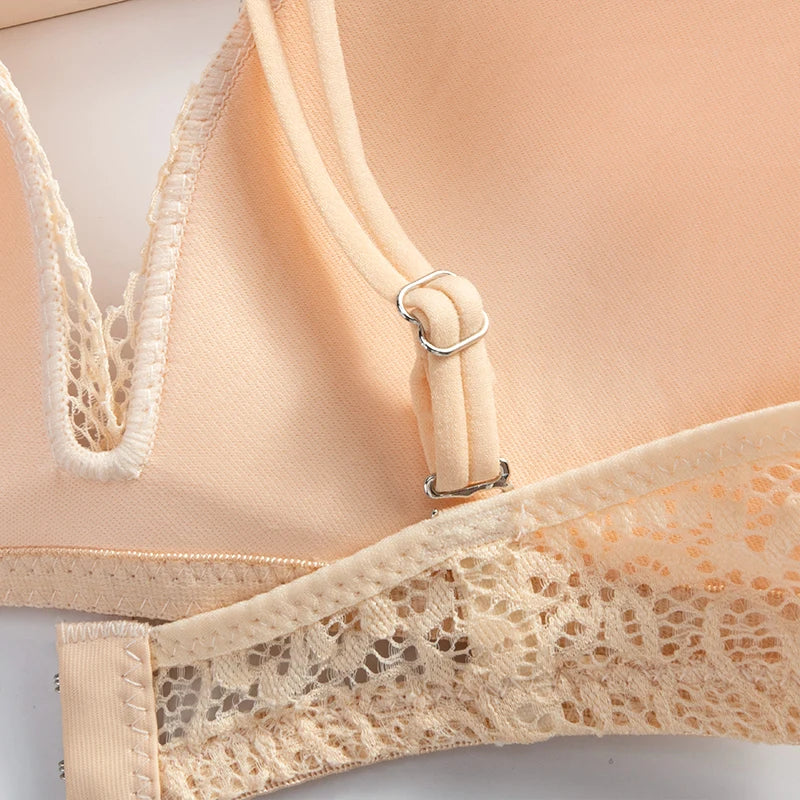 eles Damen Bralette 2025 - Spitzen BH ohne Bügel A/B Cup mit Blumenmuster