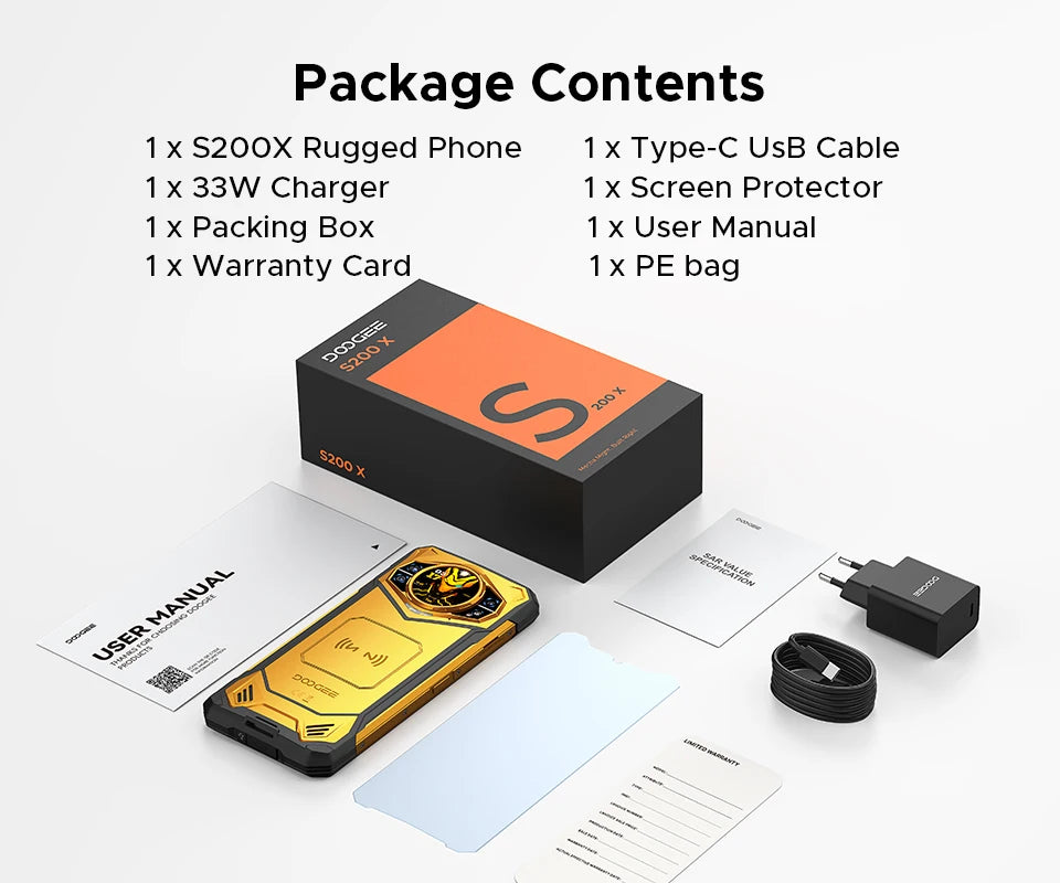 DOOGEE S200 X Robustes 5G - 10100 mAh, 33W Schnellladung, 6,72 Zoll Display